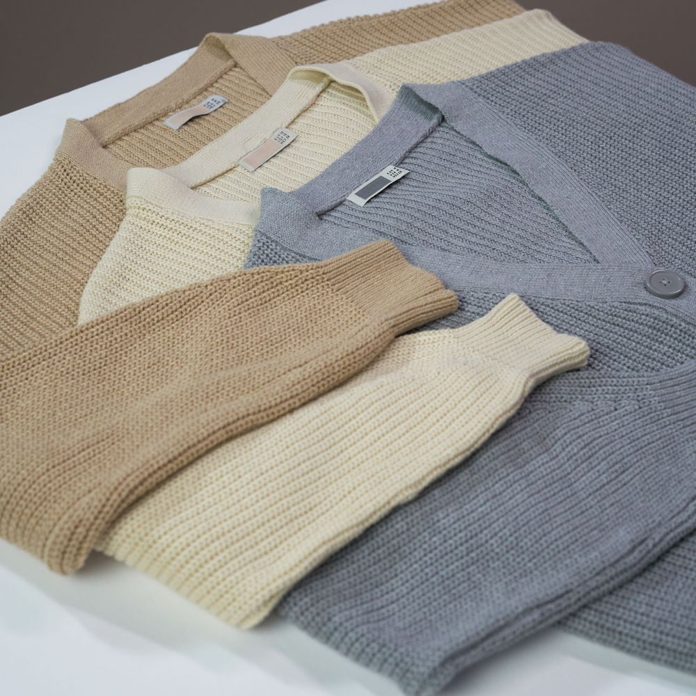 Chunky Rib-Knit V-Neck Cardigan