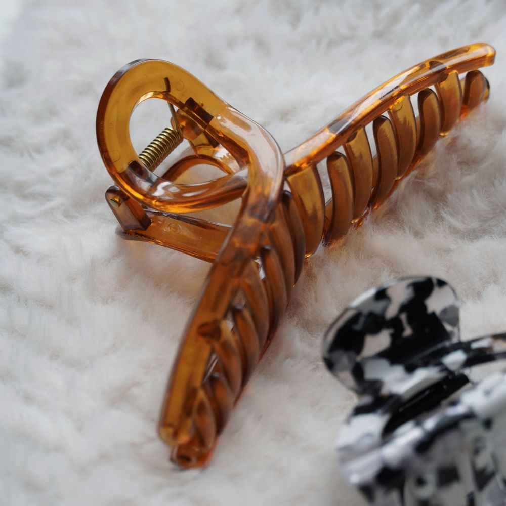 Amber & Marble Claw Clip Duo
